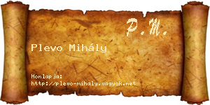 Plevo Mihály névjegykártya